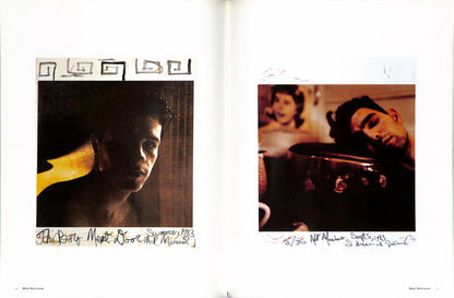 Internal shot - NAN GOLDIN, DAVID ARMSTRONG, MARK MORRISROE, JACK PIERSON, PHILIP-LORCA diCORCIA / Emotions & Relations with two portraits of a man and a woman, with text on a white background.