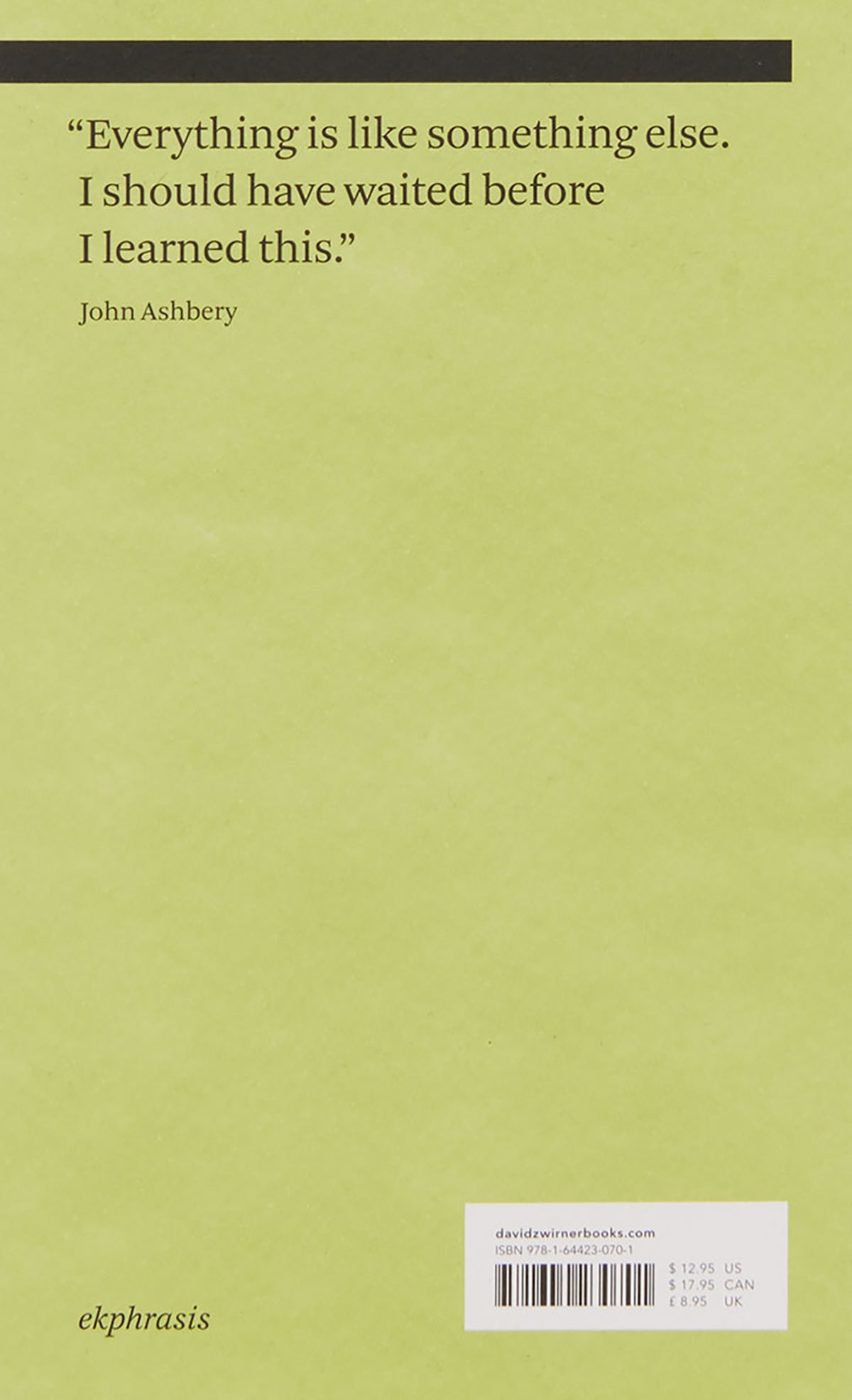 JOHN ASHBERY / Something Close to Music