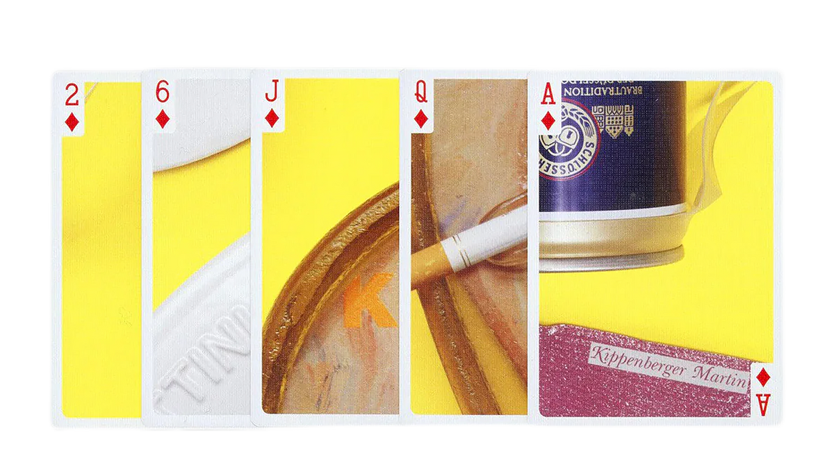 JONATHAN MONK / A collection of nine Kippenberger editions, one Boetti watch, a cigarette and yellow