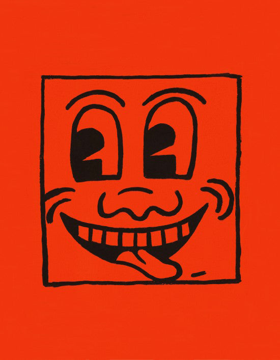 Coiver image of BRUCE HAINLEY / Under the Sign of [sic]: Sturtevant's Volte-Face. Black cartoon face with wide eyes and a big smile on an orange background