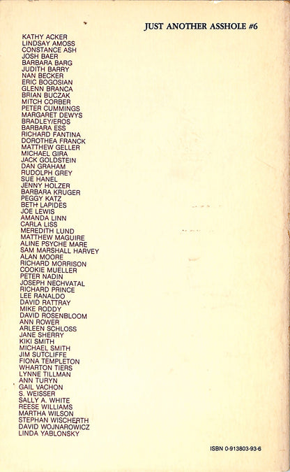 BARBARA ESS (Ed) / Just Another Asshole #6