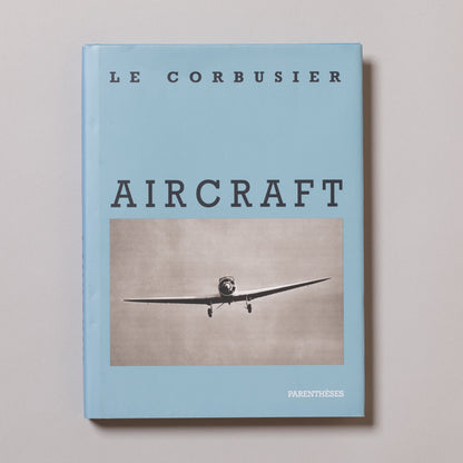 Book cover of 'Aircraft' by Le Corbusier with an airplane image on a light blue background