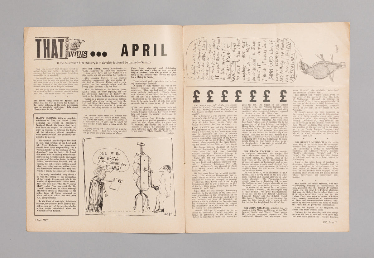 Ed. RICHARD NEVILLE, RICHARD WALSH with artwork by MARTIN SHARP / OZ Magazine No. 09